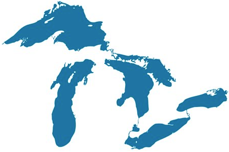 Map of the Great Lakes.