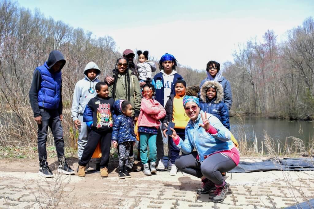 Sharee Harrison and participants in the Trail Mix program at HUUB.